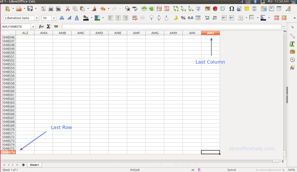 Maximum Number of Rows, Columns, Cells in LibreOffice Calc ...