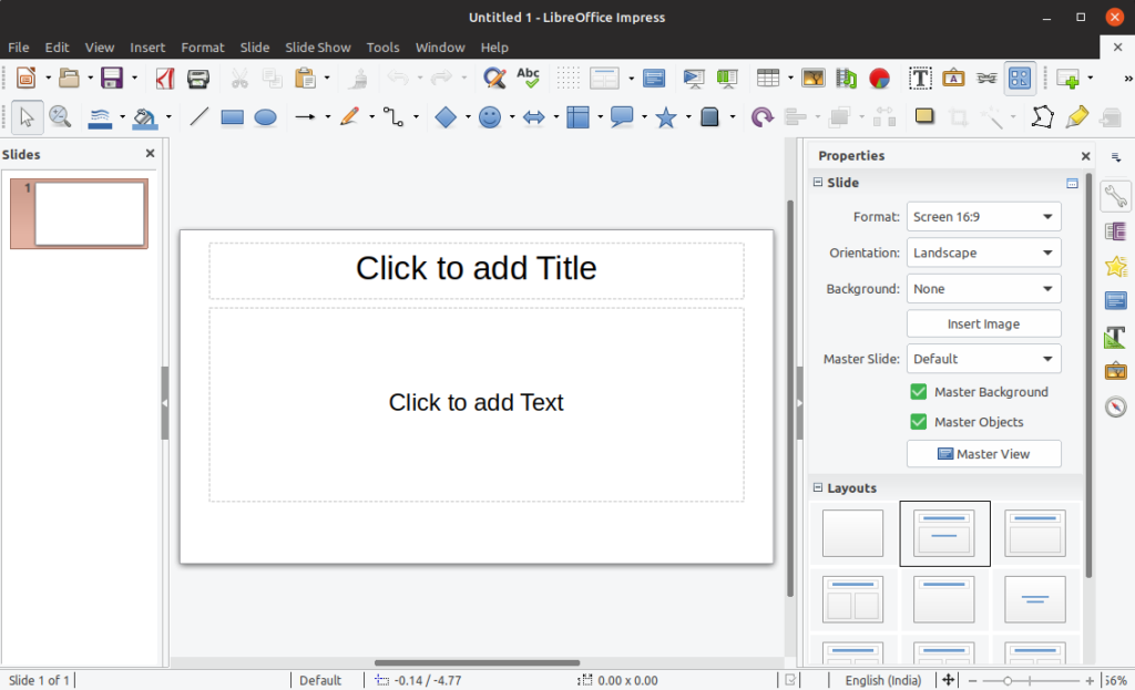 how to use presentation in libreoffice