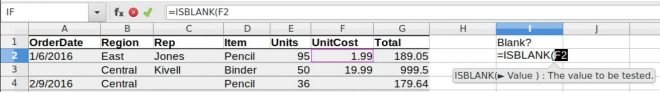 How to find out empty, blank cells or rows in LibreOffice Calc