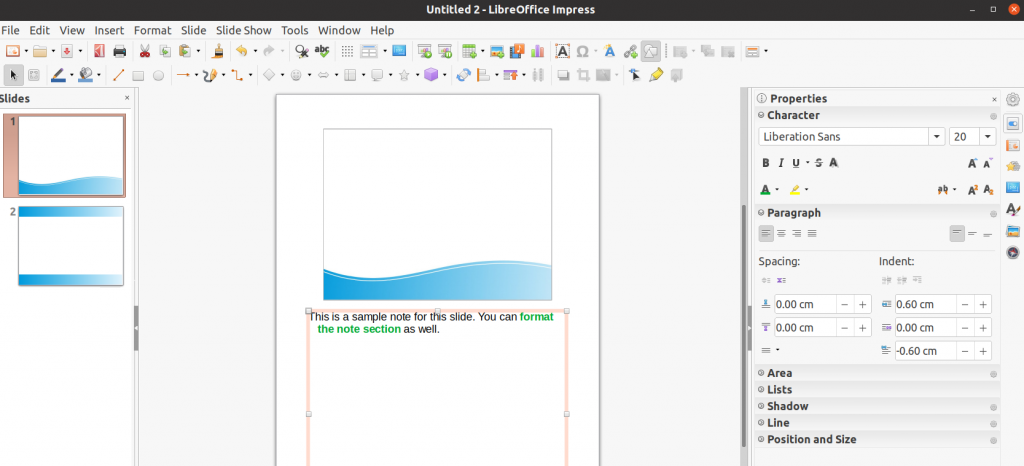 Impress Slides - Notes Added