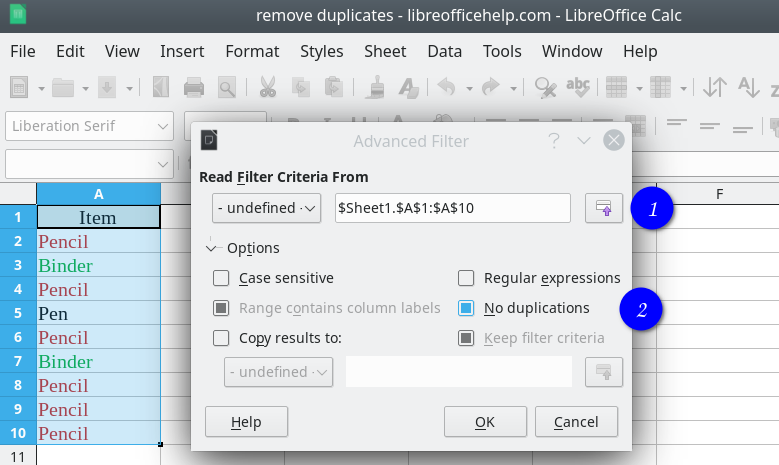 no duplicate option