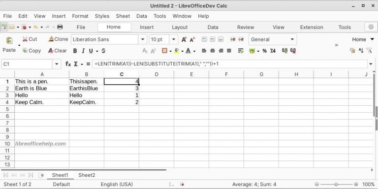 Count Words In LibreOffice Calc Tutorial With Examples