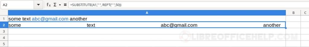 Separating email address with spaces