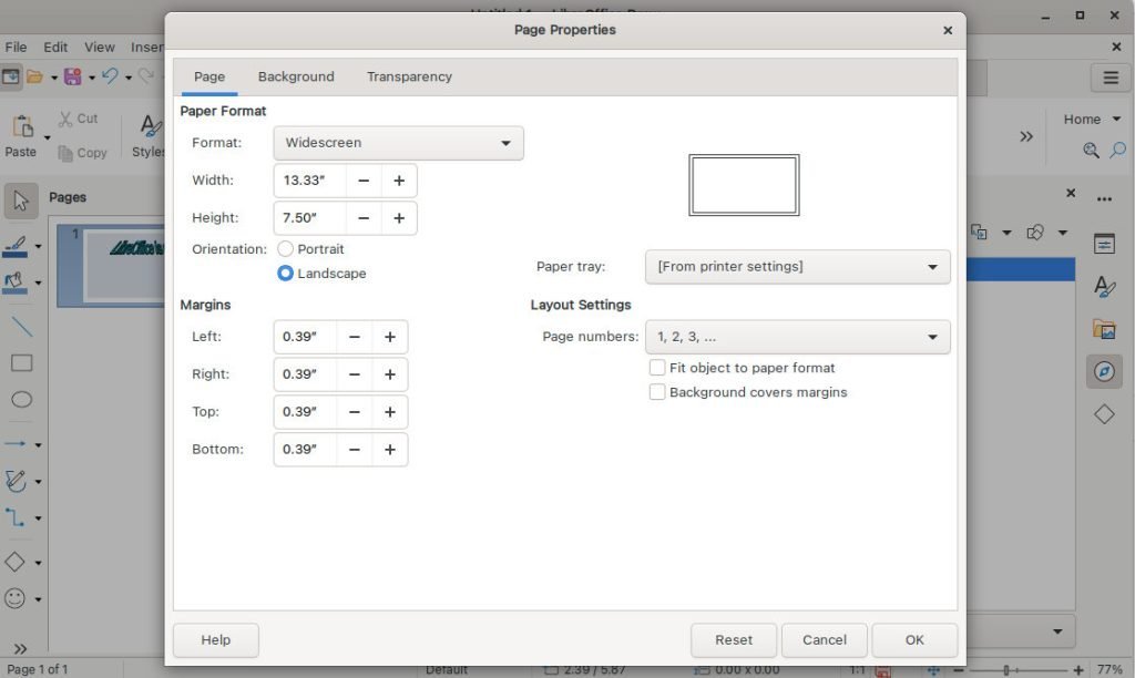 Page size for YouTube Thumbnail (example)